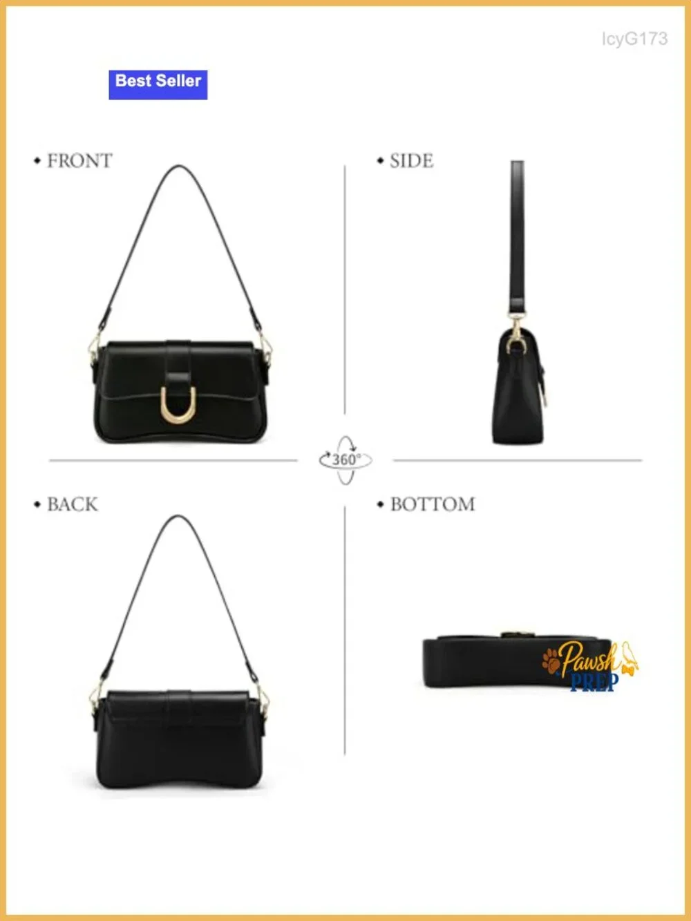 Vegan Leather Small Hobo Handbag with Adjustable Strap